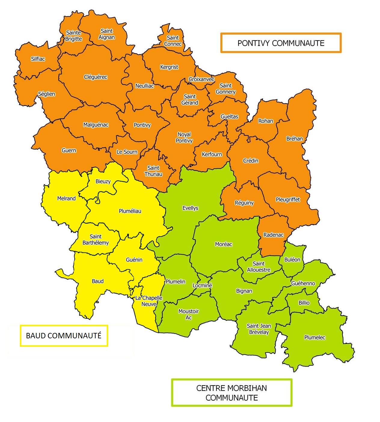 Carte EPCI pays de Pontivy